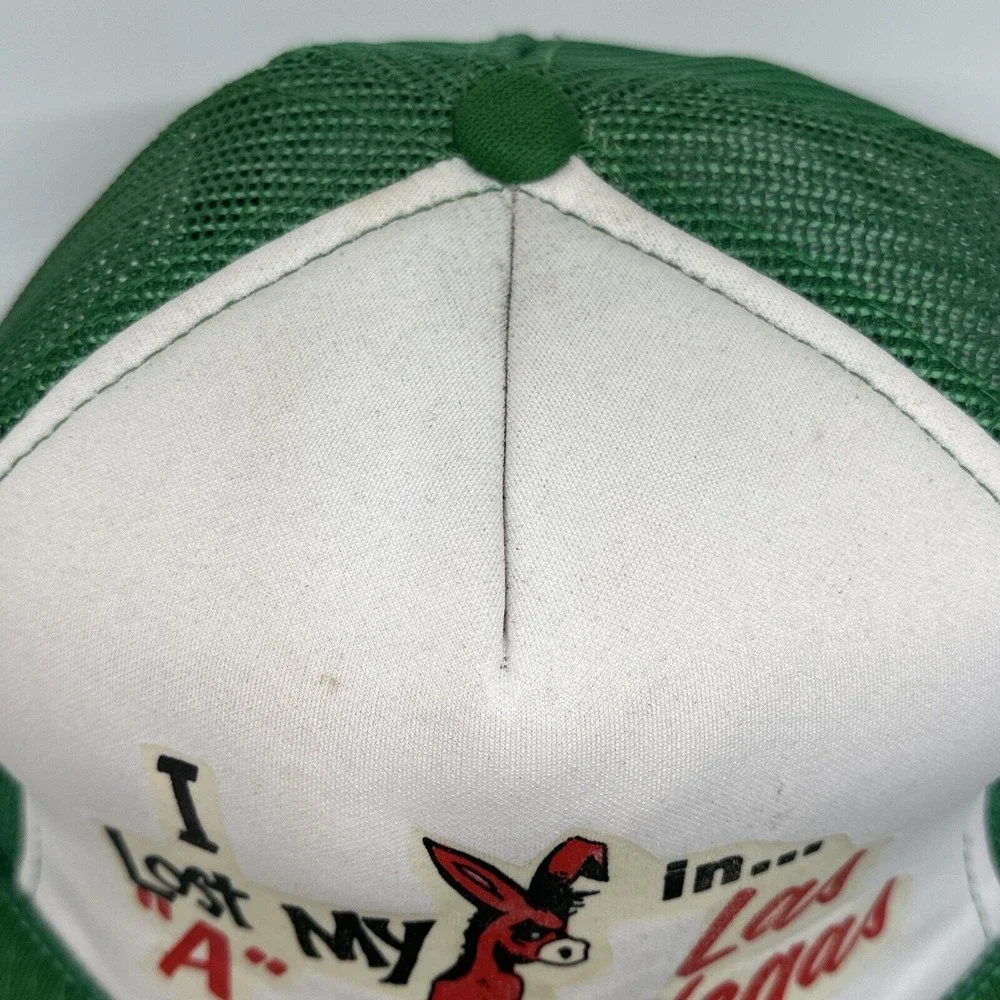 Vintage Lost My Ass in LAS VEGAS Hat Snapback Trucker Mesh Rope Cap‎ Foam Casino
